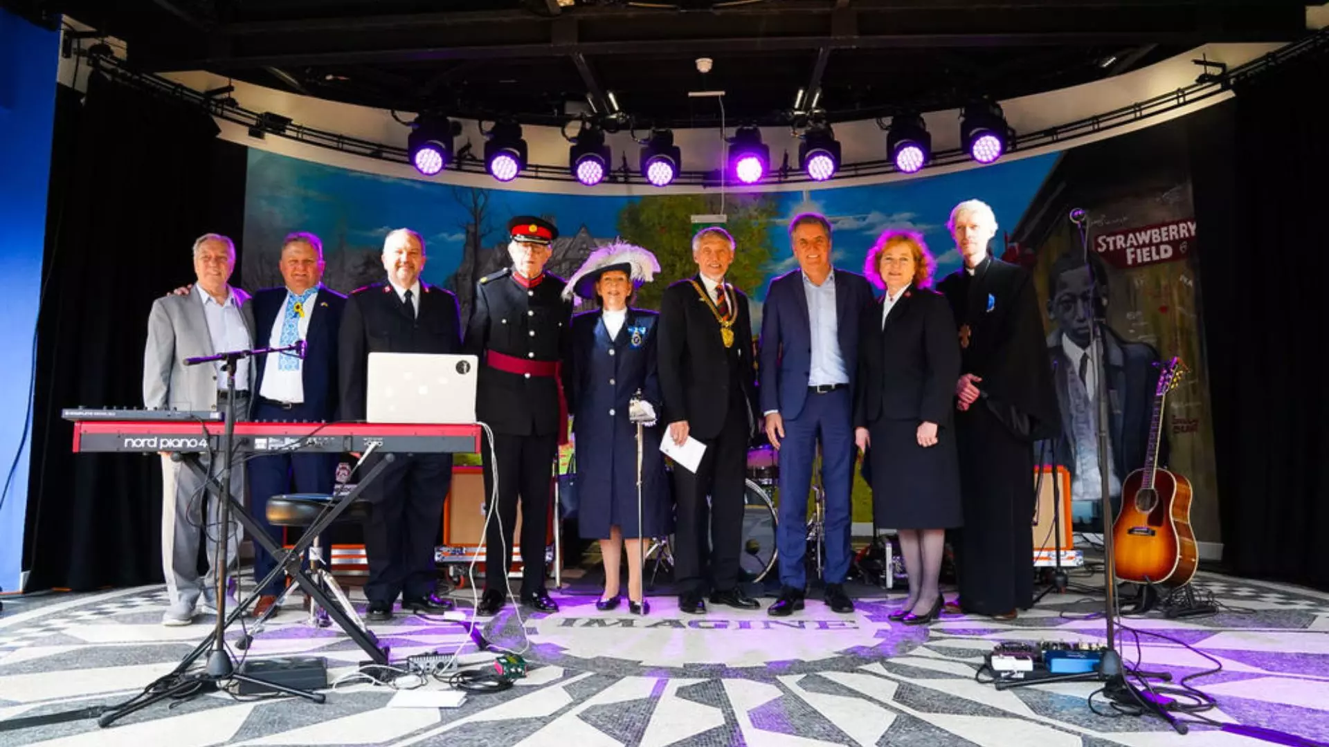Guests at the Opening of the Strawberry Field Bandstand