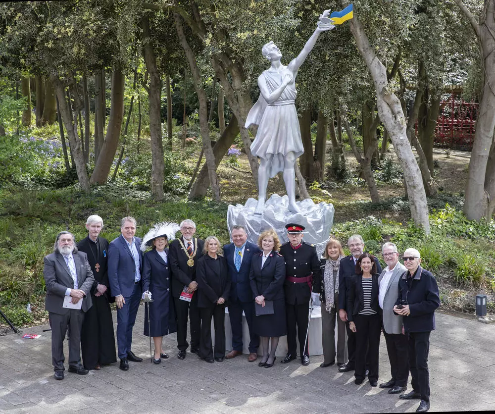 Special Guests at the unveiling of the Ukrainian Peace Monument at Strawberry Field Liverpool