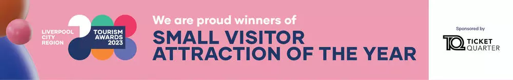 text: we are proud winners of small visitor attraction of the year