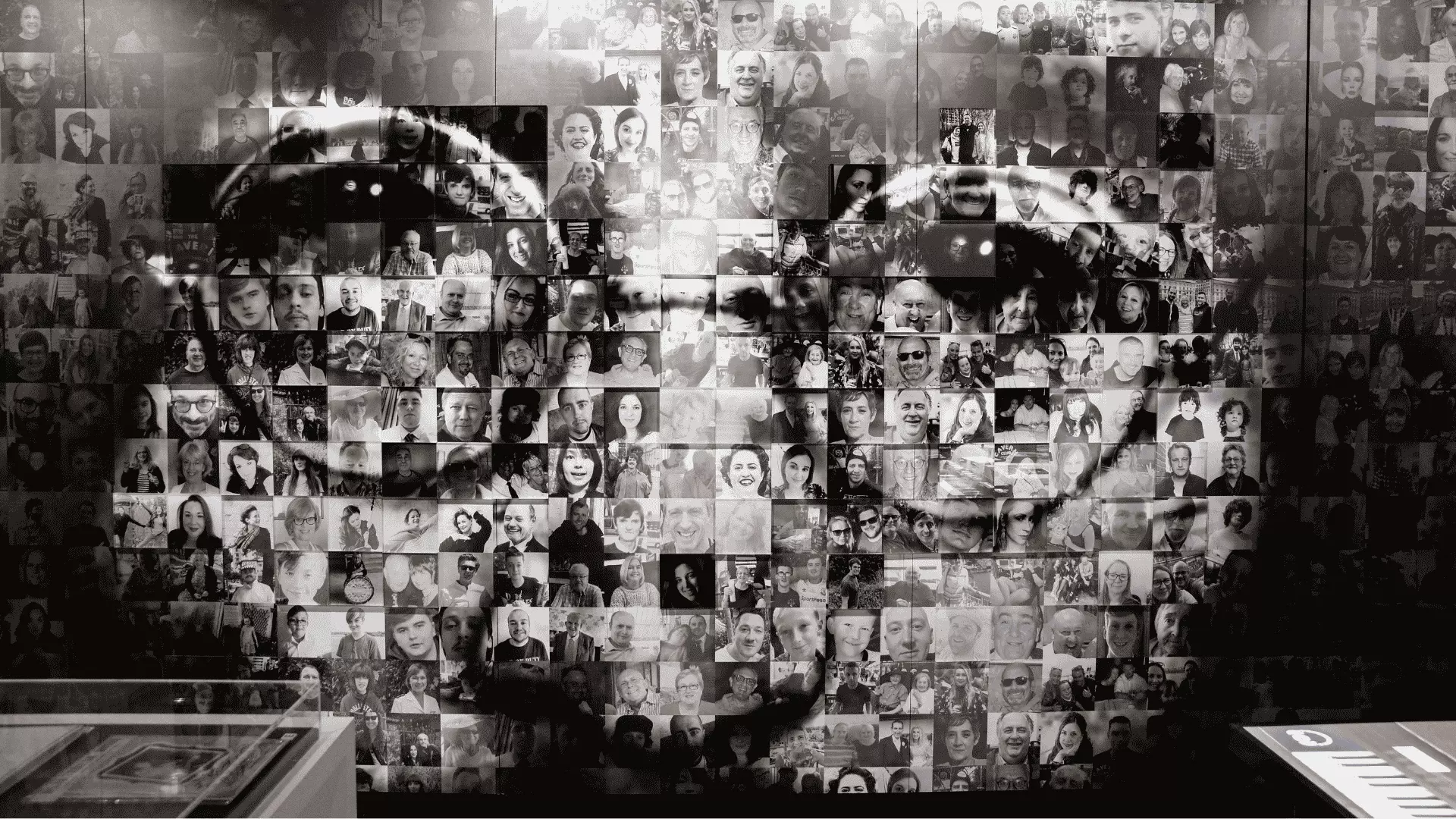 John Lennon photomosaic in the Strawberry Field exhibition