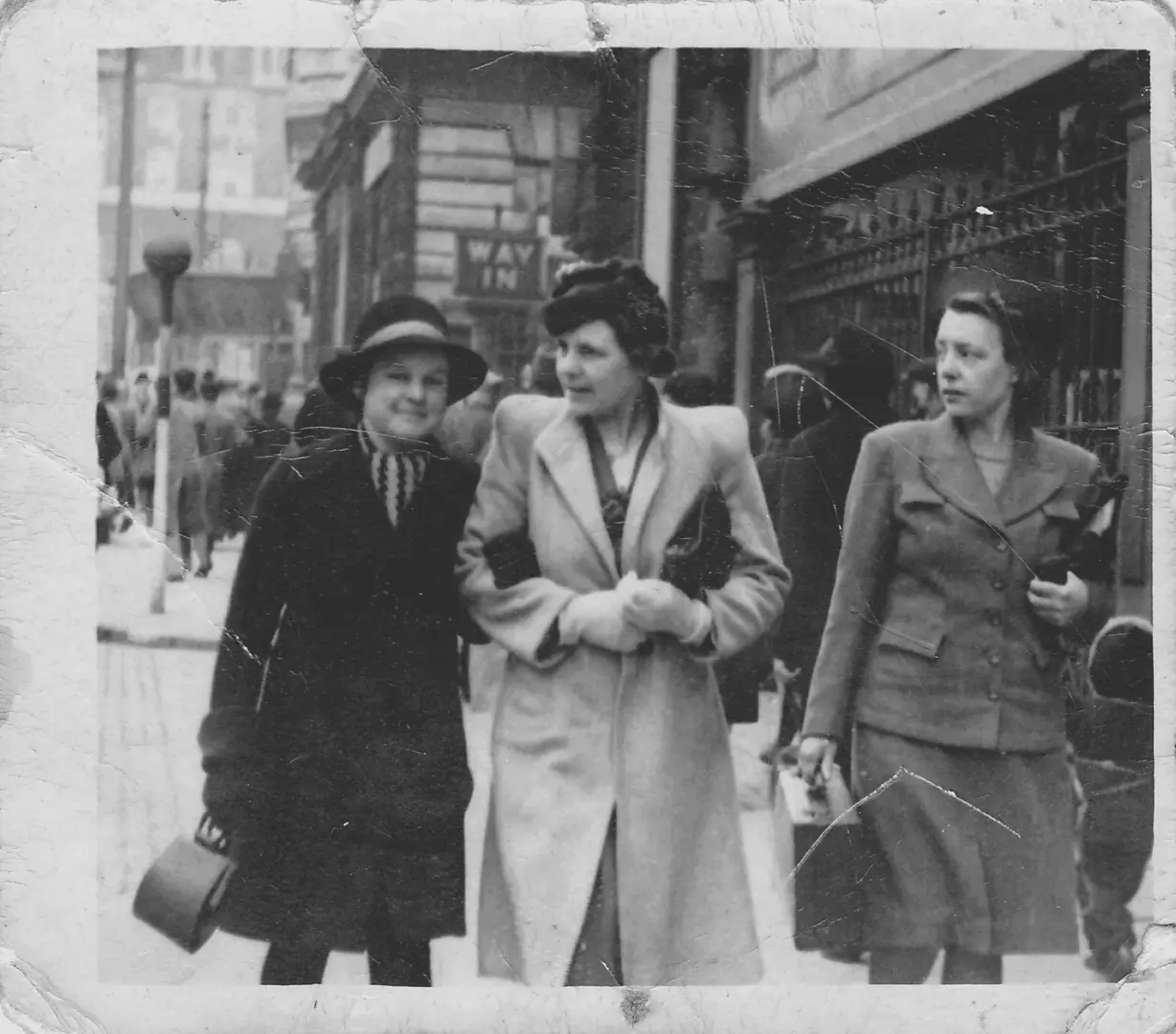 Barbara is on the left with her mother, Nancy Liverpool, April 1942