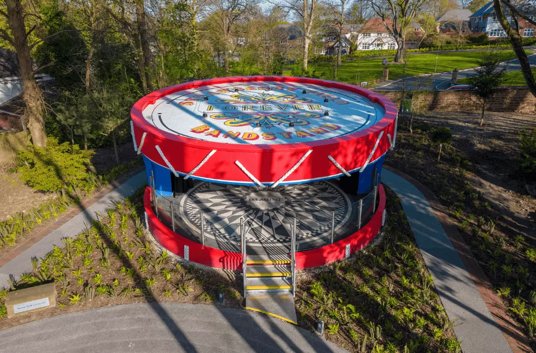 Sgt Pepper inspired bandstand at Strawberry Field