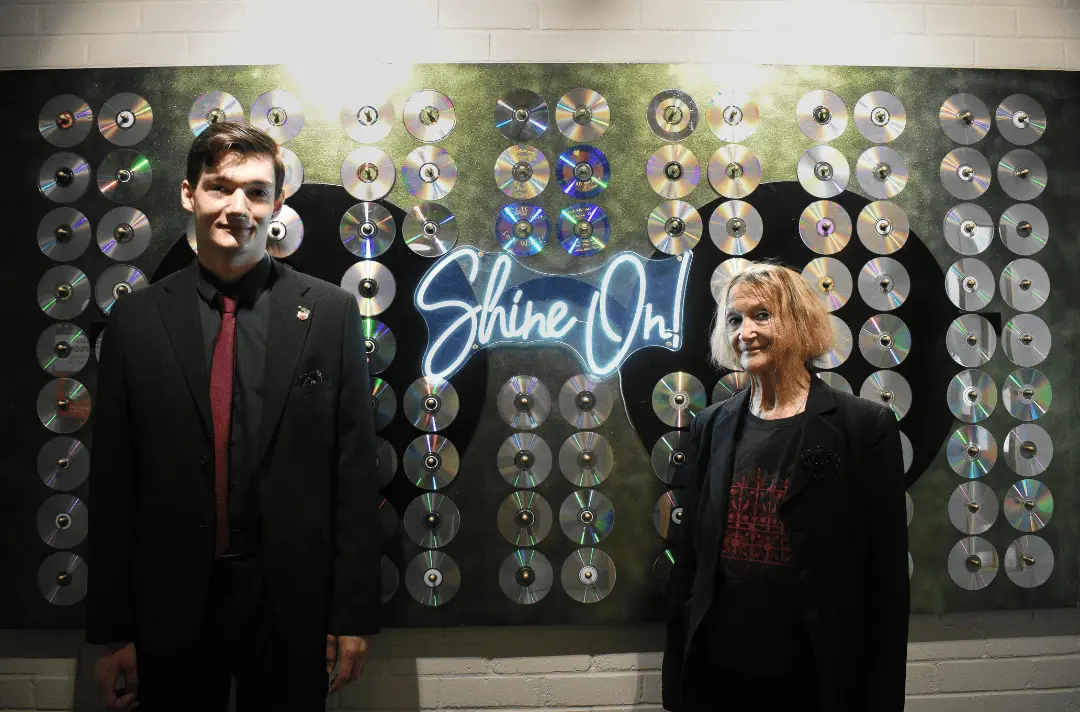 Steff Norman and Julia Baird unveil the Shine On! Wall at Strawberry Field