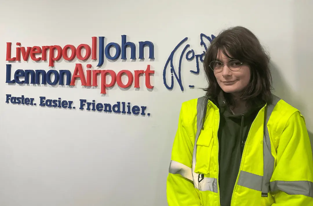 Rose, a trainee on the Steps to Work programme, on placement at Liverpool John Lennon Airport